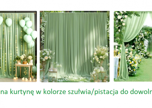 Materiał na ściankę pistacja/szałwia