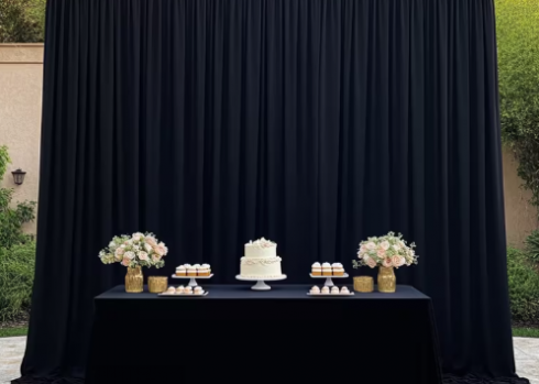 Materiał czarny na ściankę 300x300 w dwóch częściach