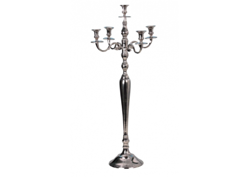 Kandelabr 5-ramienny srebrny wys. 80cm