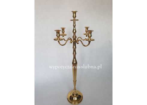 Kandelabr 5-ramienny złoty połysk 80cm