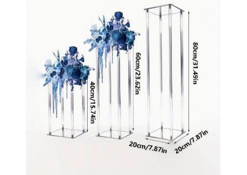 Postumenty transparentne o wys. 60 cm