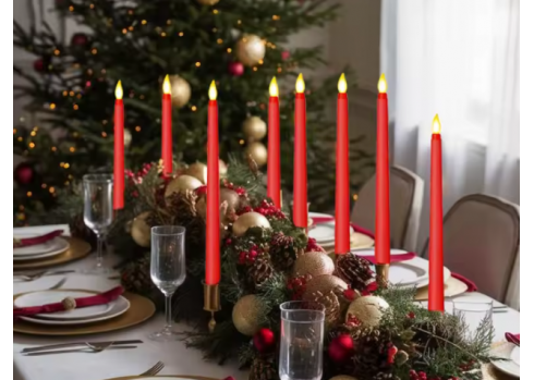 Świeczka led czerwona stożek